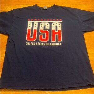 Gildan Navy Blue USA Graphic Tee